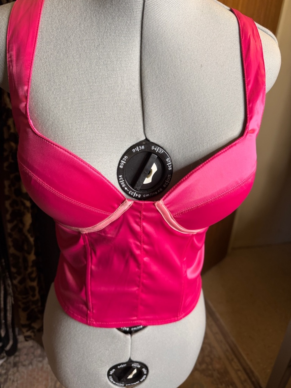Fashion Nova Vibrant Pink Satin Bustier